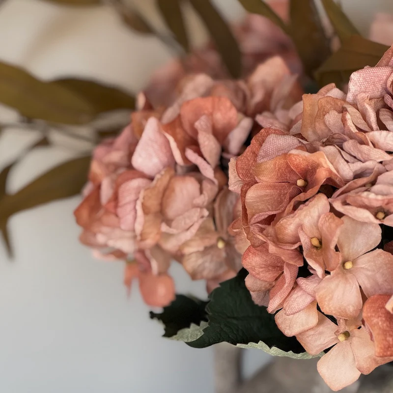 Faux Dried Pale Terracotta Hydrangea - Image 3