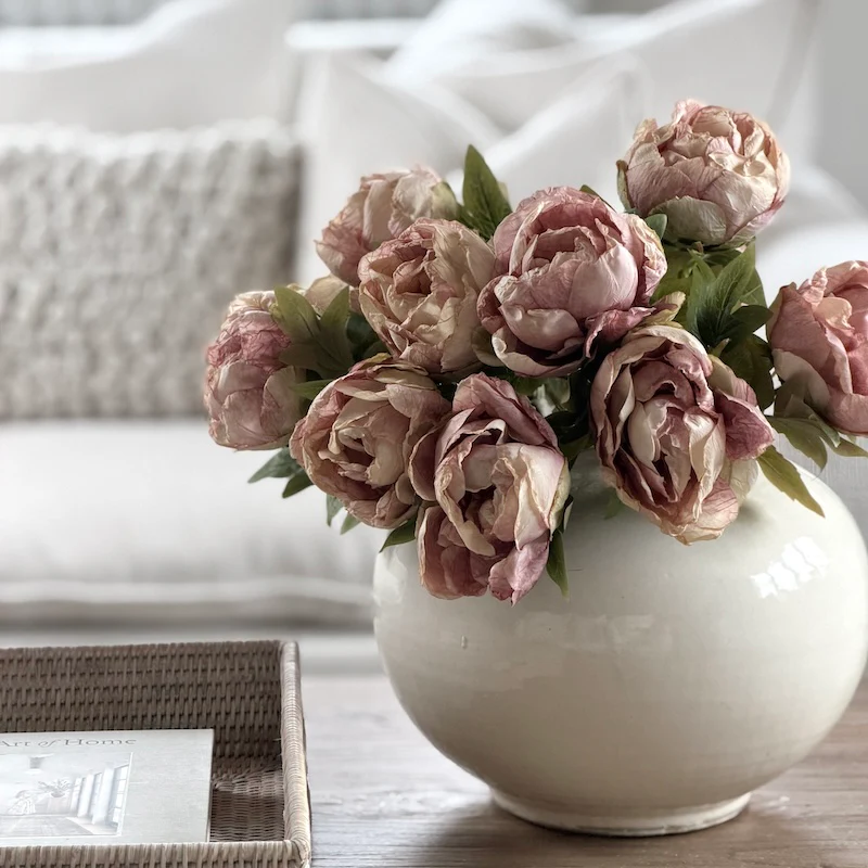 Faux Dried Touch Closed Peony Stem – Nude Pink | Realistic Botanical Faux Flower