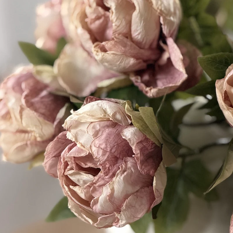 Faux Dried Touch Closed Peony Stem – Nude Pink | Realistic Botanical Faux Flower - Image 2
