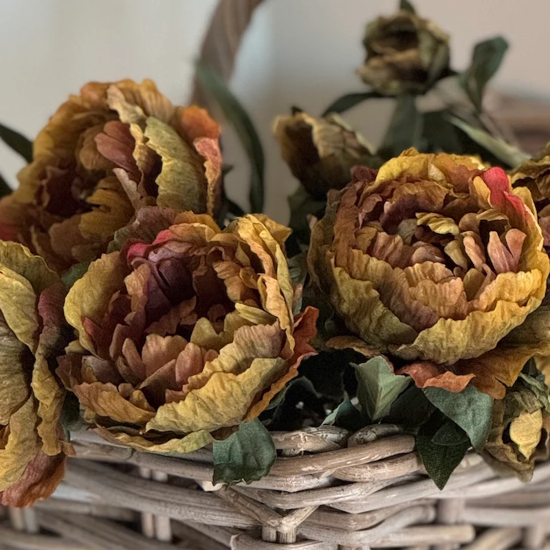 Faux Eco Amber Peony Spray - Image 2