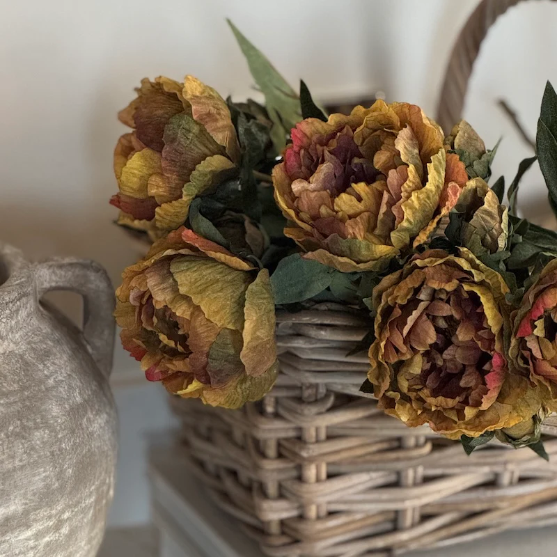 Faux Eco Amber Peony Spray - Image 3