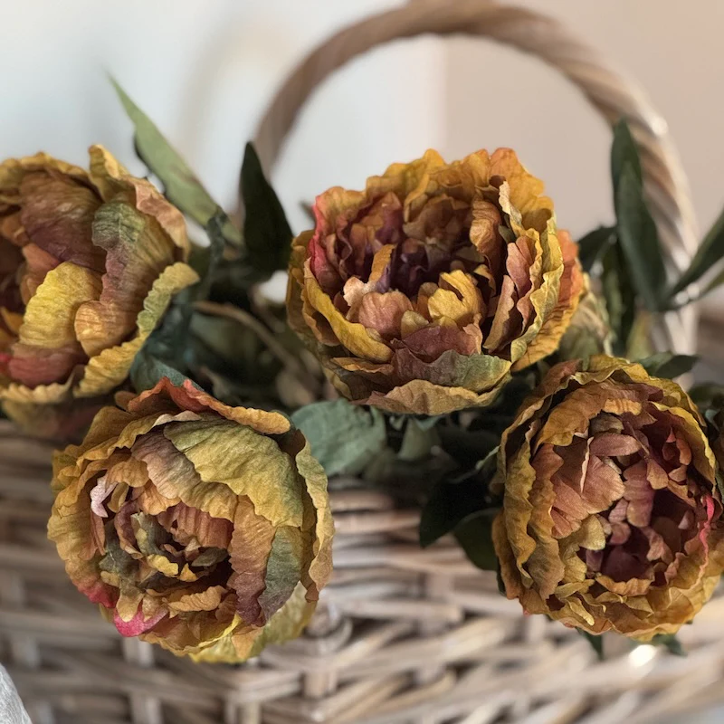 Faux Eco Amber Peony Spray - Image 4