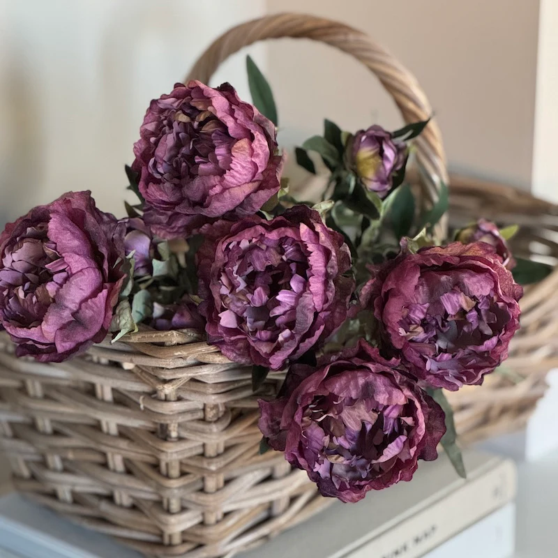 Faux Eco Damson Peony Spray - Image 4