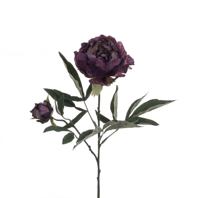 Faux Eco Damson Peony Spray - Image 5