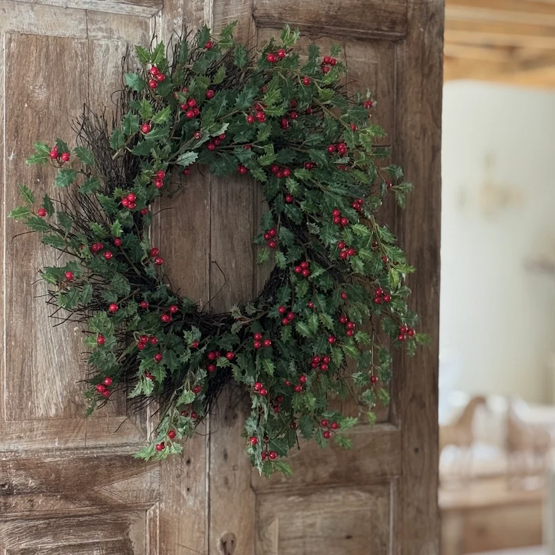 Faux Extra Large Holly Berry Wreath - 71cm - Image 3