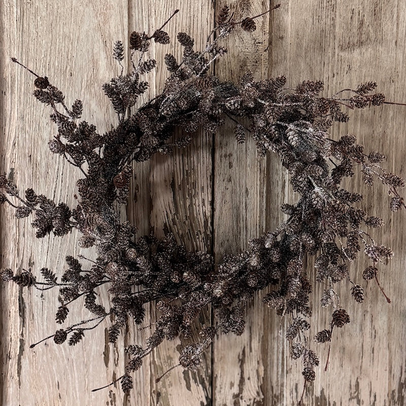 Faux Frosted Pinecone Branch Wreath - 50cm - Image 4
