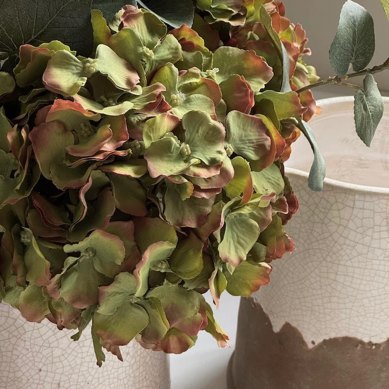 Faux Green Single Hydrangea Stem Short - Image 2