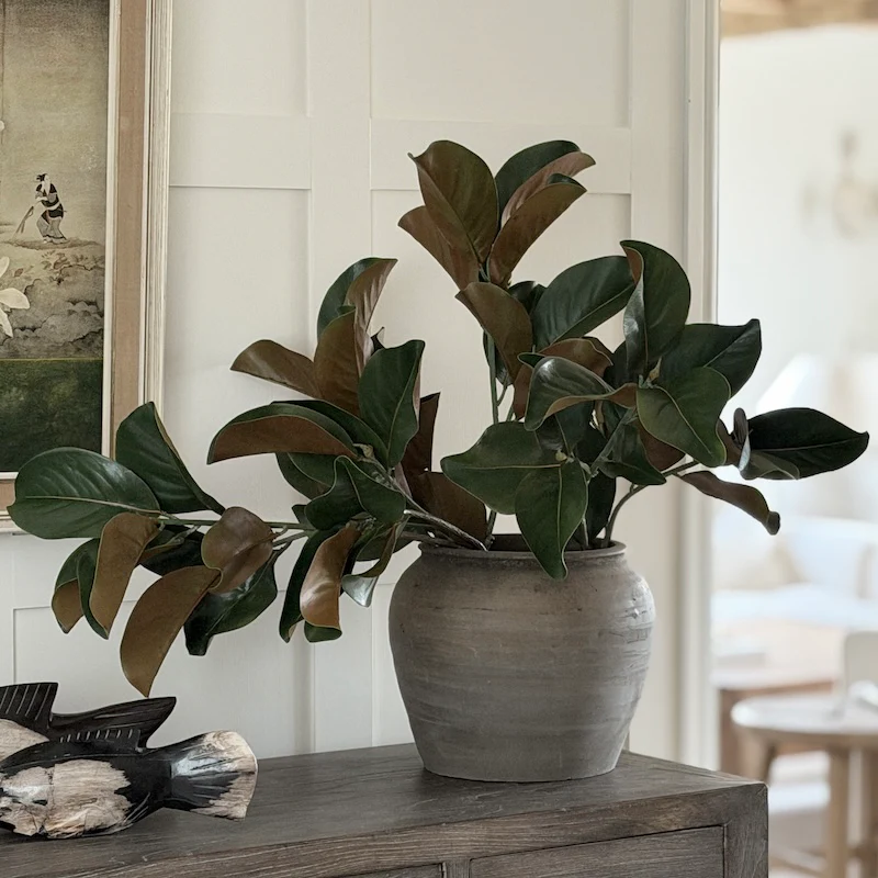 Faux Large Magnolia Leaf Spray
