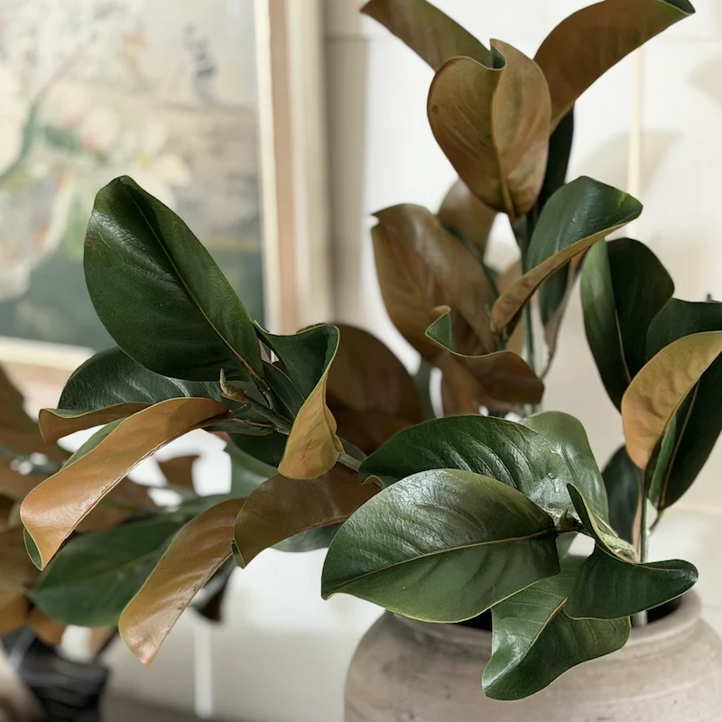Faux Large Magnolia Leaf Spray - Image 2