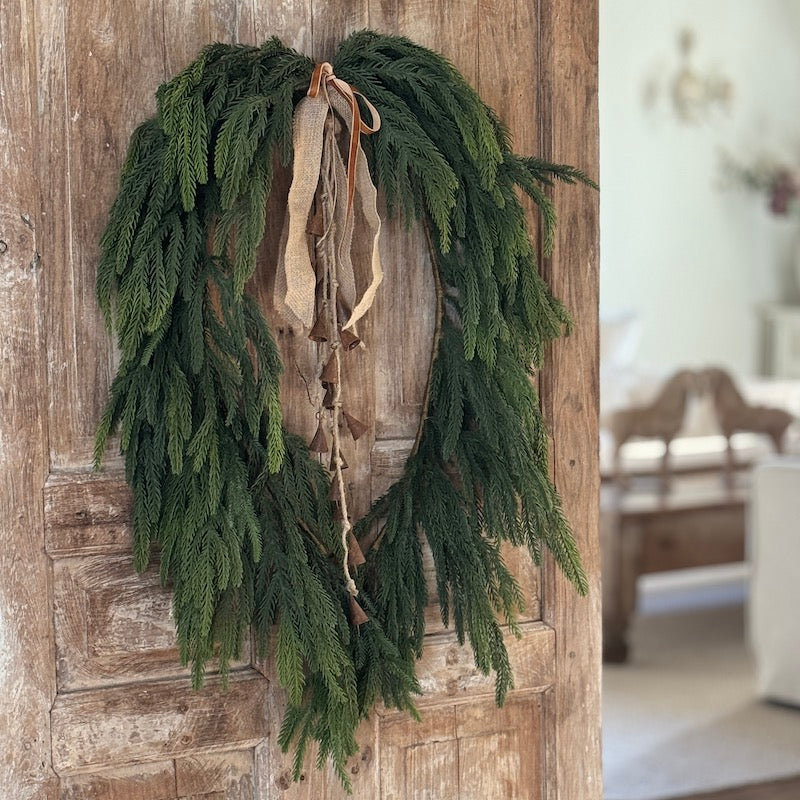 Faux Large Waxed Pine Swag Garland - Image 2