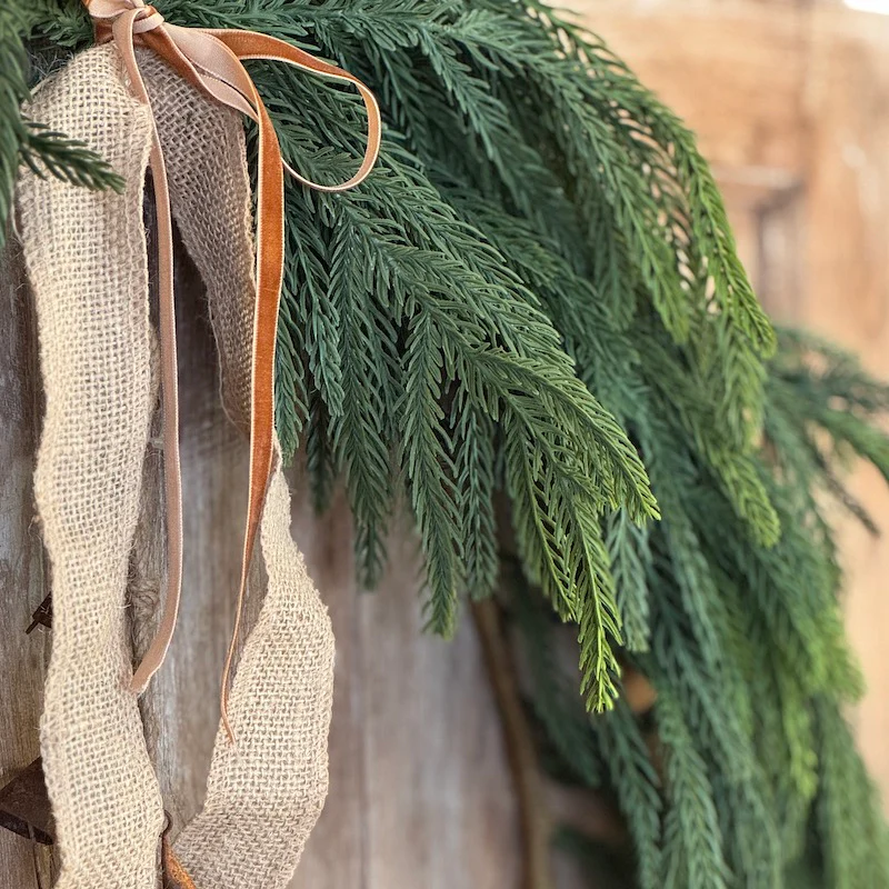 Faux Large Waxed Pine Swag Garland - Image 4