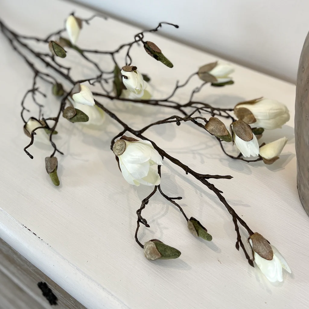 Faux Magnolia Bud Spray