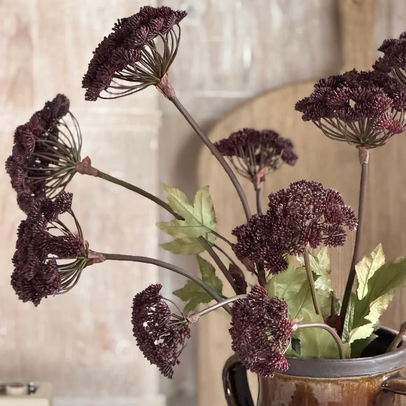 Faux Mulberry Angelica Seed Head Stem - Image 4