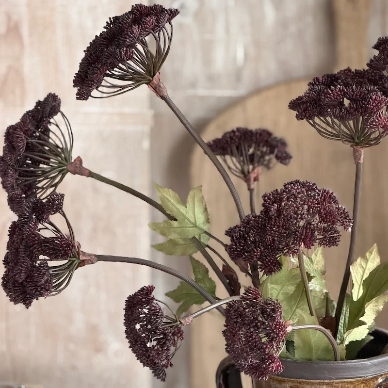 Faux Mulberry Angelica Seed Head Stem - Image 5