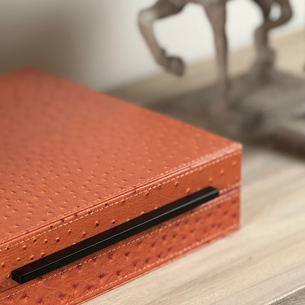 Faux Ostrich Leather Storage Boxes - Image 8