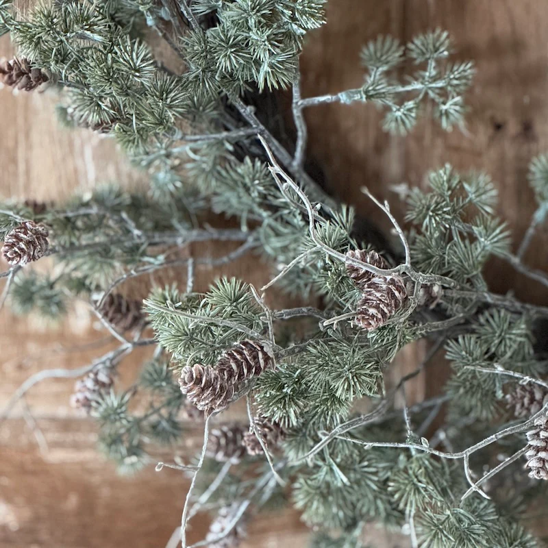 Faux Pinecone Pine Needle Wreath - 60cm - Image 3