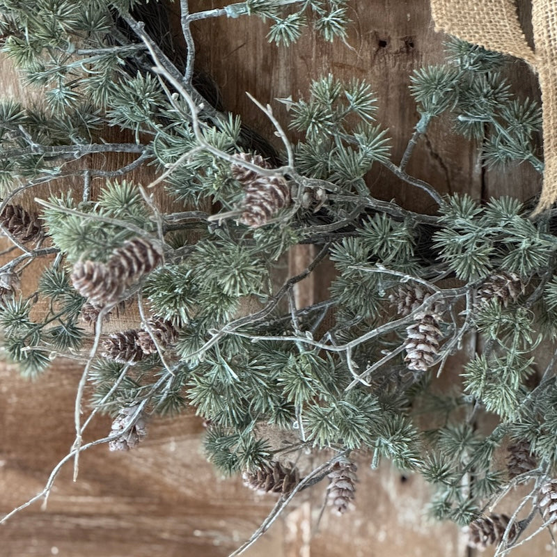 Faux Pinecone Pine Needle Wreath - 60cm - Image 5