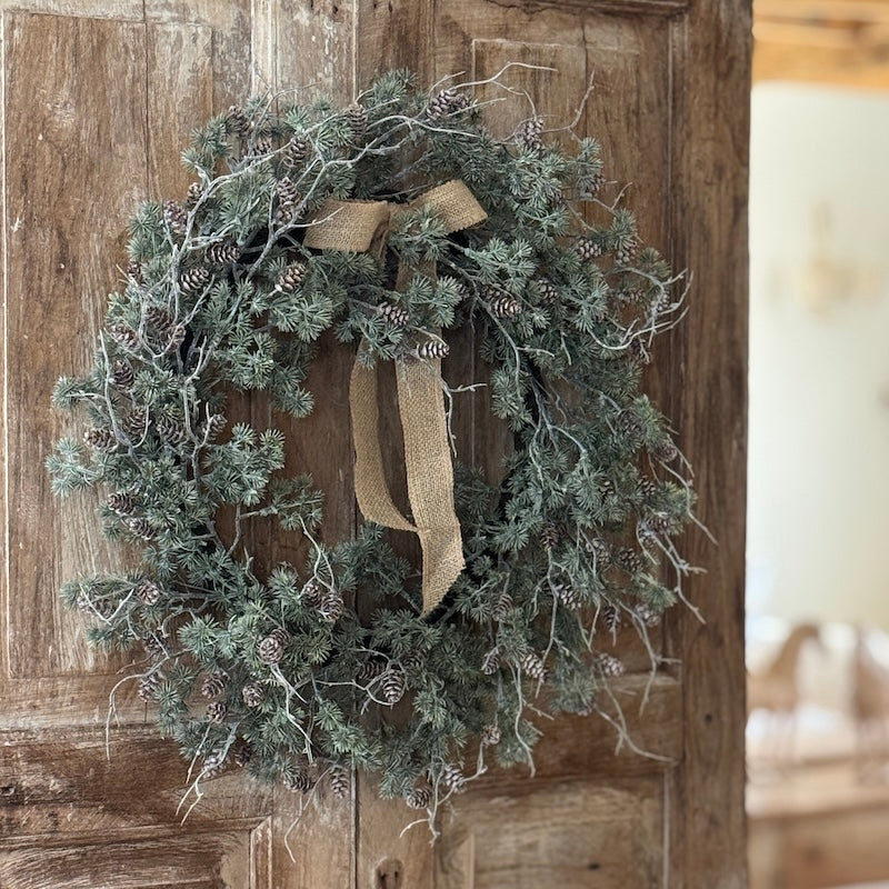 Faux Pinecone Pine Needle Wreath - 60cm - Image 6