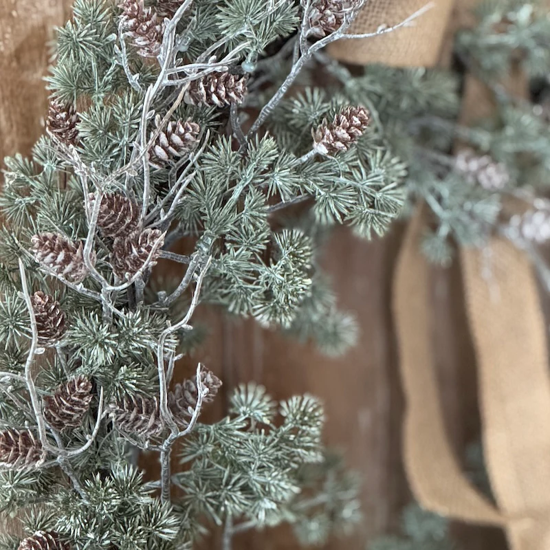 Faux Pinecone Pine Needle Wreath - 60cm - Image 7