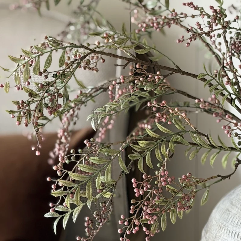 Faux Pink Sorbus Berry Spray - Image 3