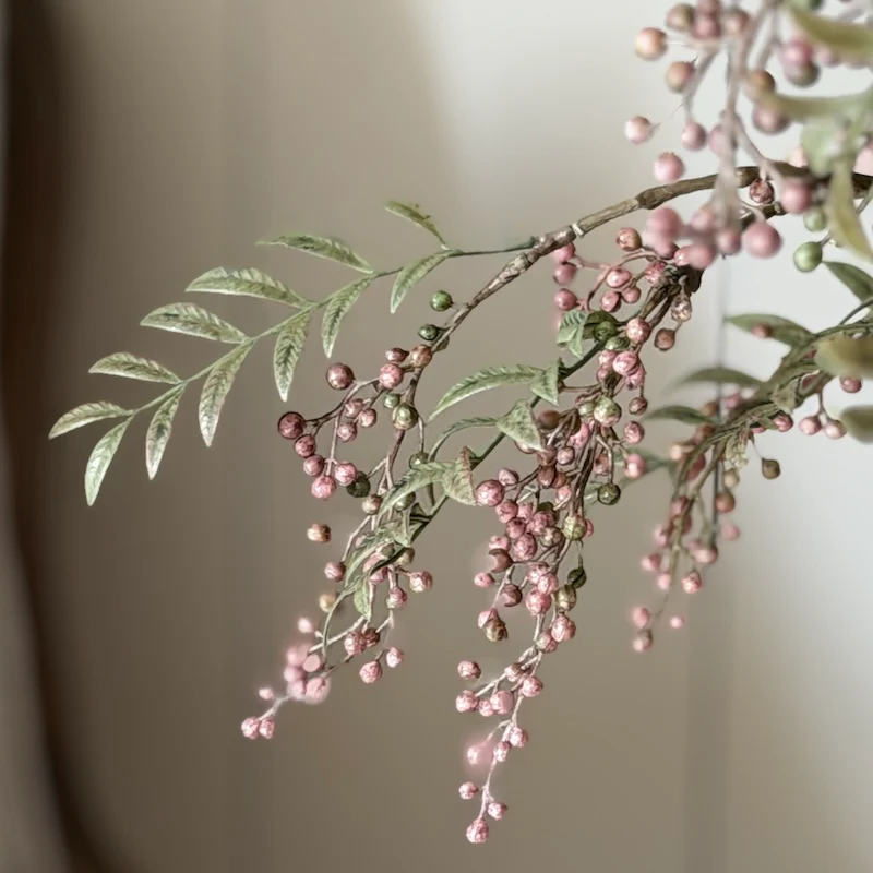 Faux Pink Sorbus Berry Spray - Image 4