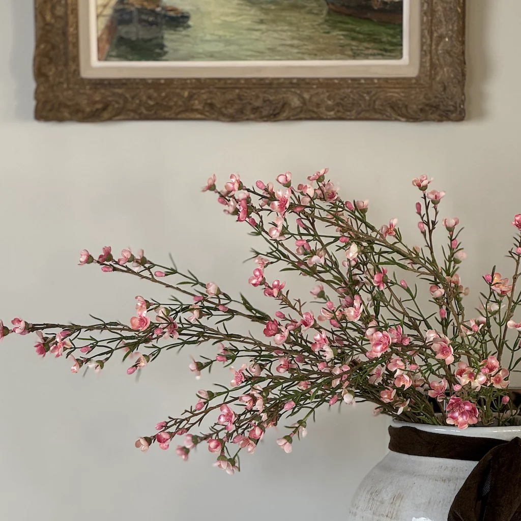 Faux Pink Wax Flower - Image 3