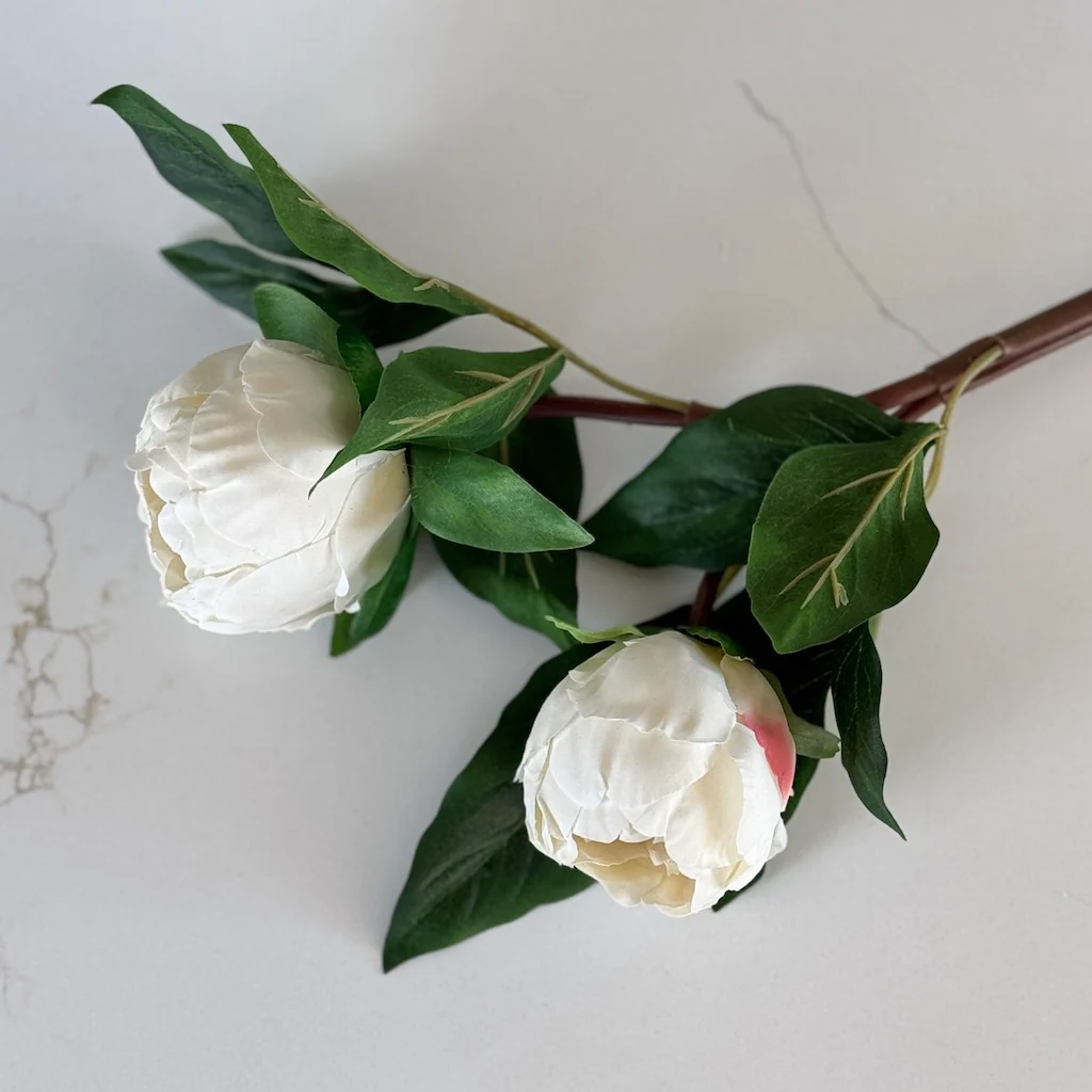 Faux Real Touch Two Bloom Peony - Image 3