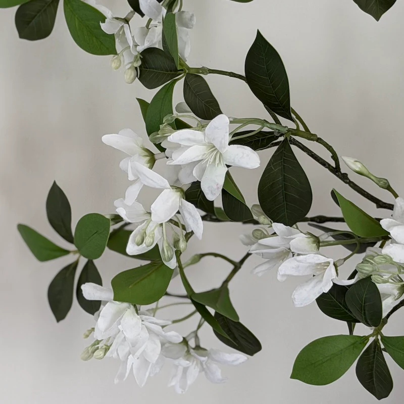 Faux White Honeysuckle Branch Stem - Image 2
