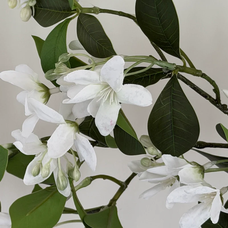 Faux White Honeysuckle Branch Stem - Image 3