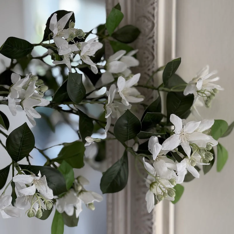 Faux White Honeysuckle Branch Stem - Image 6