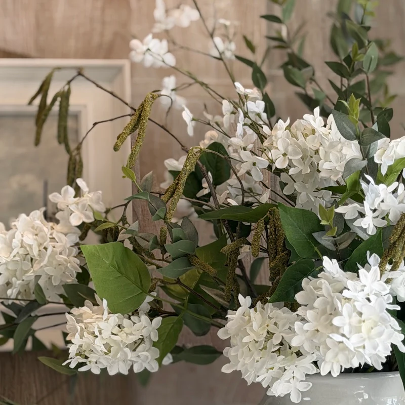 Faux White Lilac Springtime Bouquet - Image 6