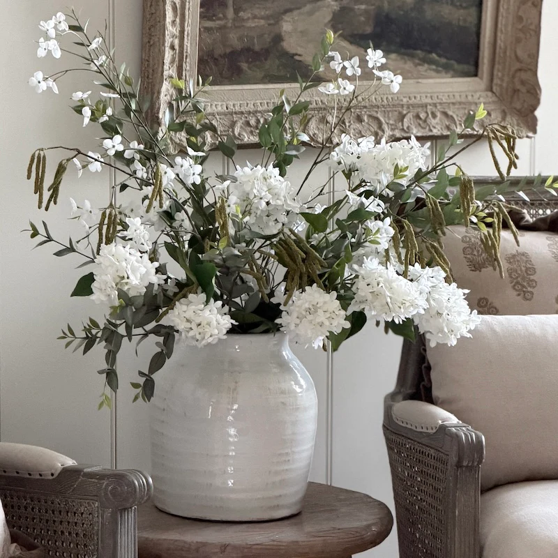 Faux White Lilac Springtime Bouquet - Image 7