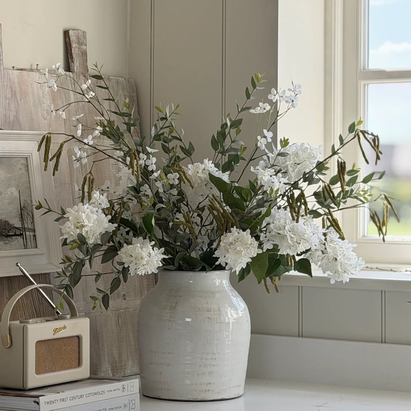 Faux White Lilac Springtime Bouquet - Image 8