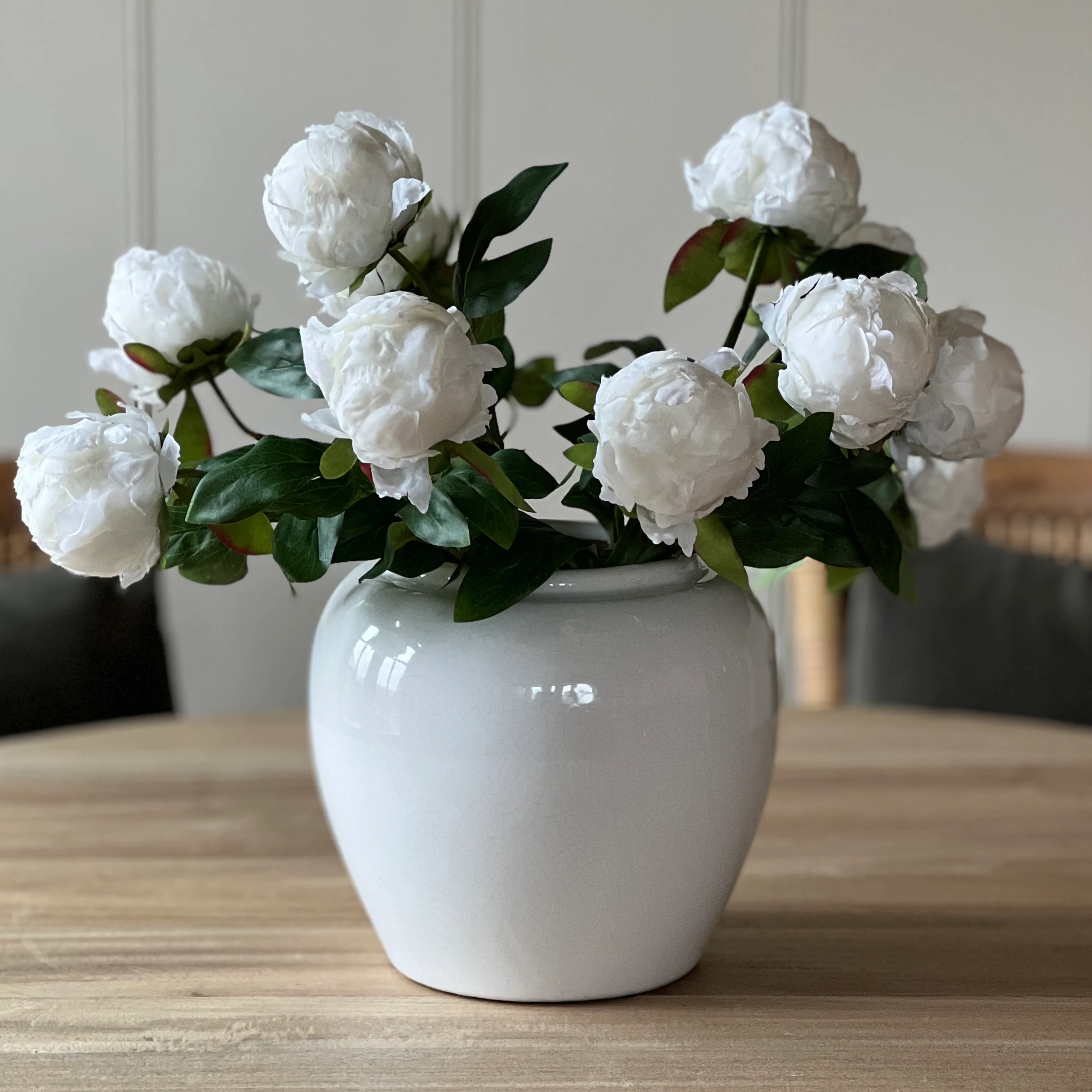 Faux White Peony In Bud - Image 4