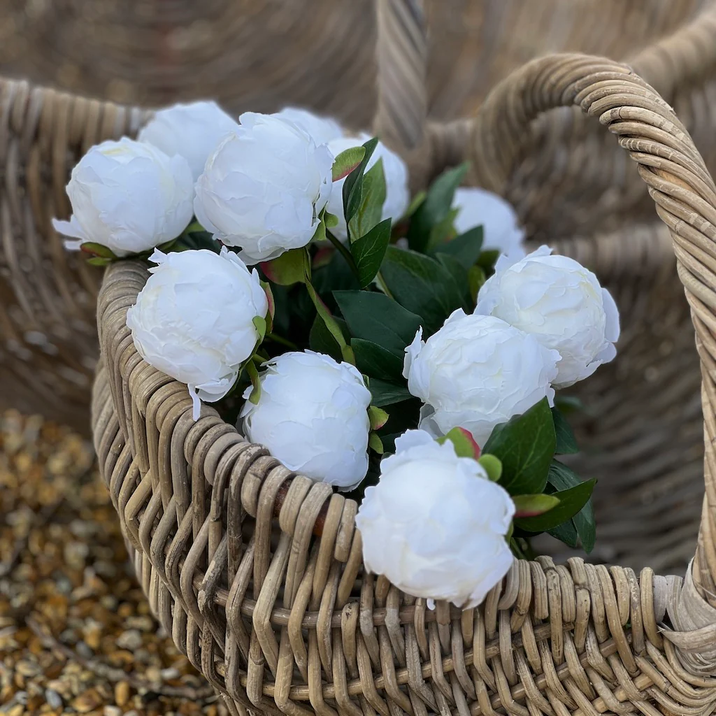 Faux White Peony In Bud - Image 6