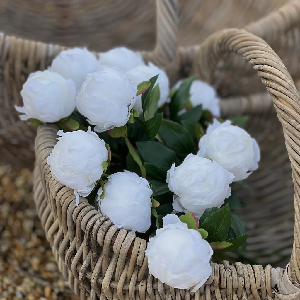 Faux White Peony In Bud - Image 7