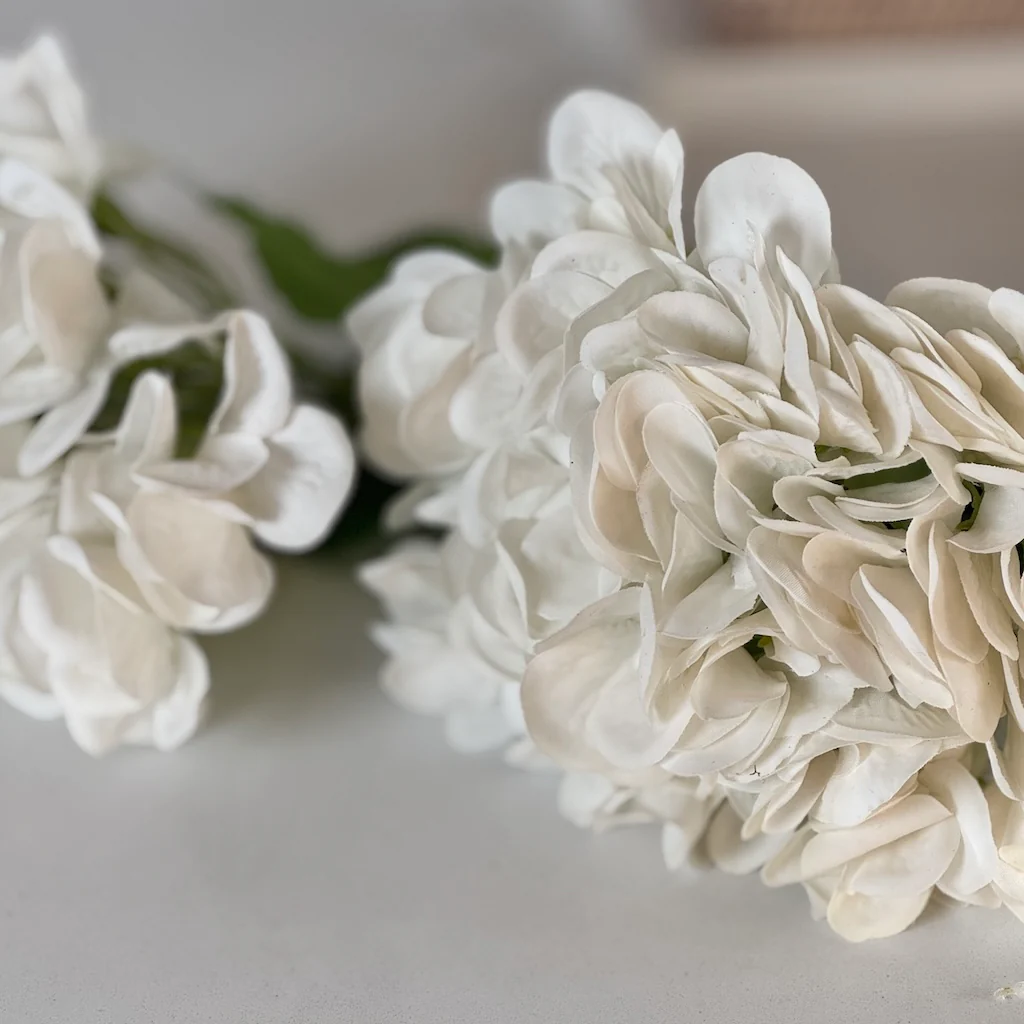 Faux White Real Feel Hydrangea - Image 2