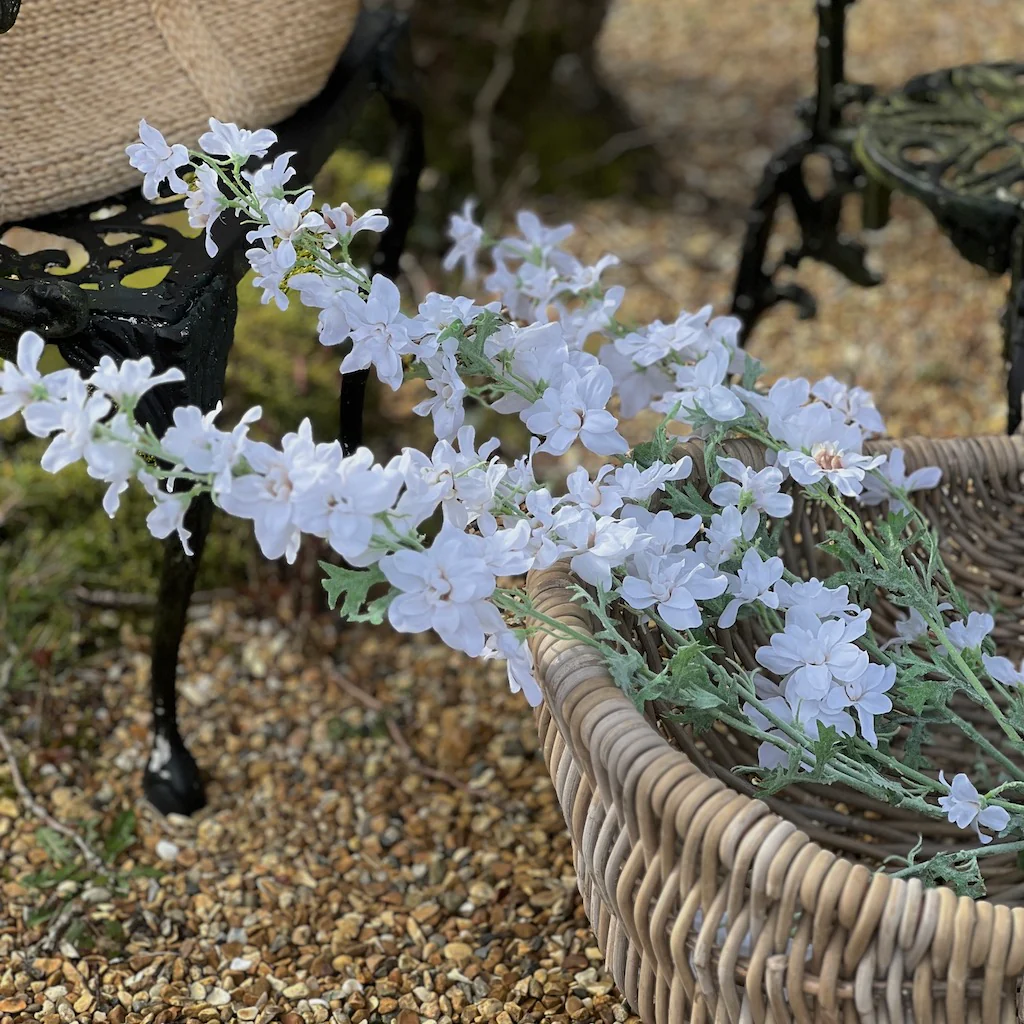 Faux Wild White Delphinium Spray - Image 3