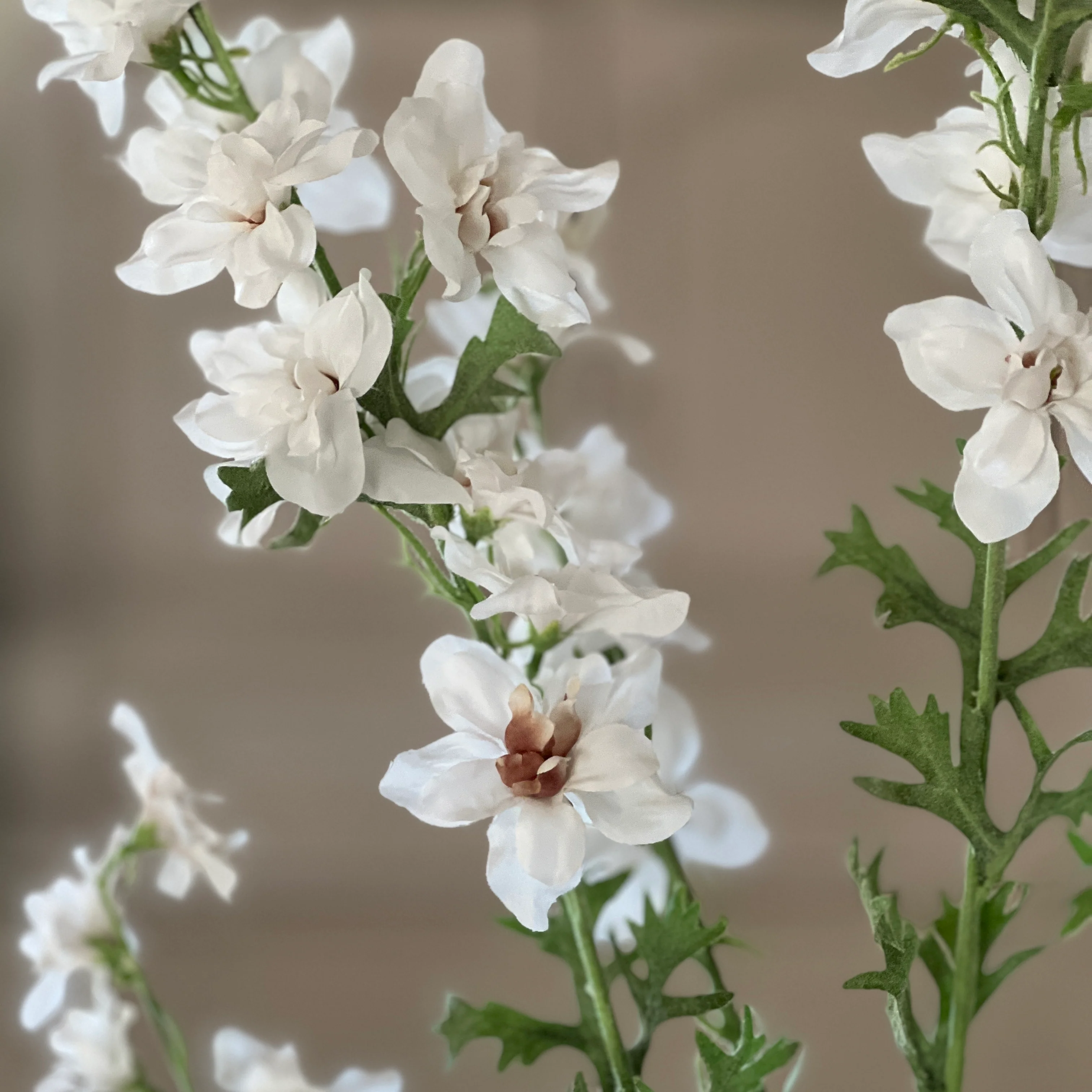 Faux Wild White Delphinium Spray - Image 4