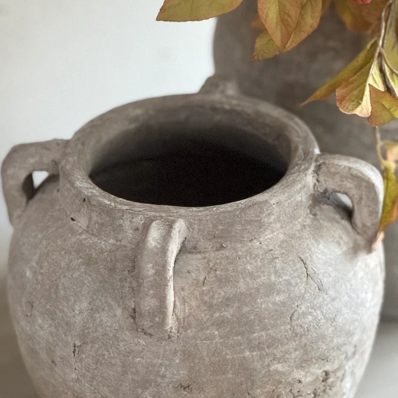 Flatford Rustic Limestone Terracotta Vase - Two Sizes - Image 3