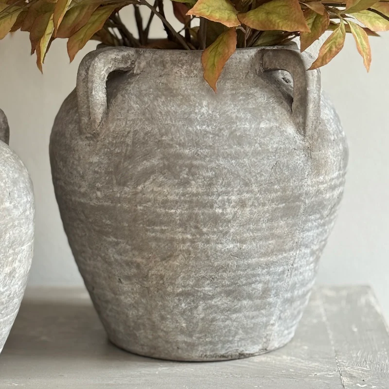 Flatford Rustic Limestone Terracotta Vase - Two Sizes - Image 5