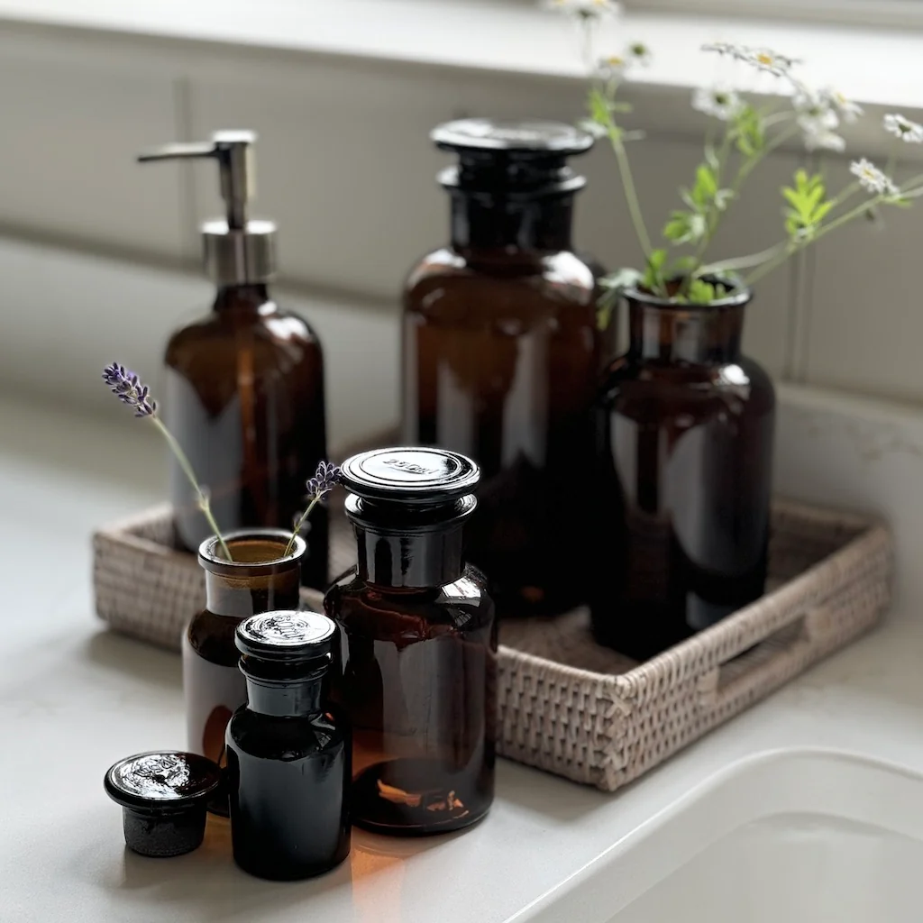 French Apothecary Glassware Traditional Chemists Brown