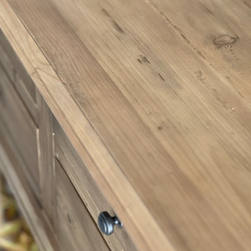 French Country Style 8 Drawer Console Table - Image 4