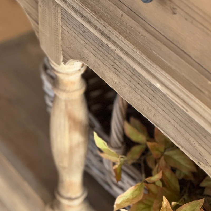 French Country Style 8 Drawer Console Table - Image 5