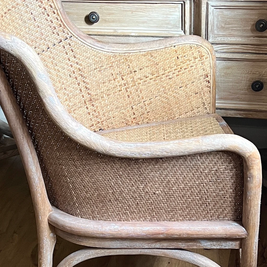 French Style Woven Tub Chair - Image 3