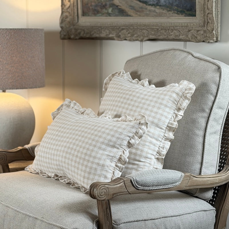 Gingham Check Cotton Cushion