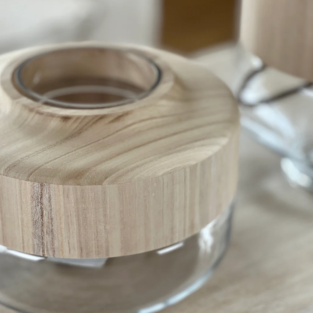 Glass Vase Wooden Sleeve - Image 4