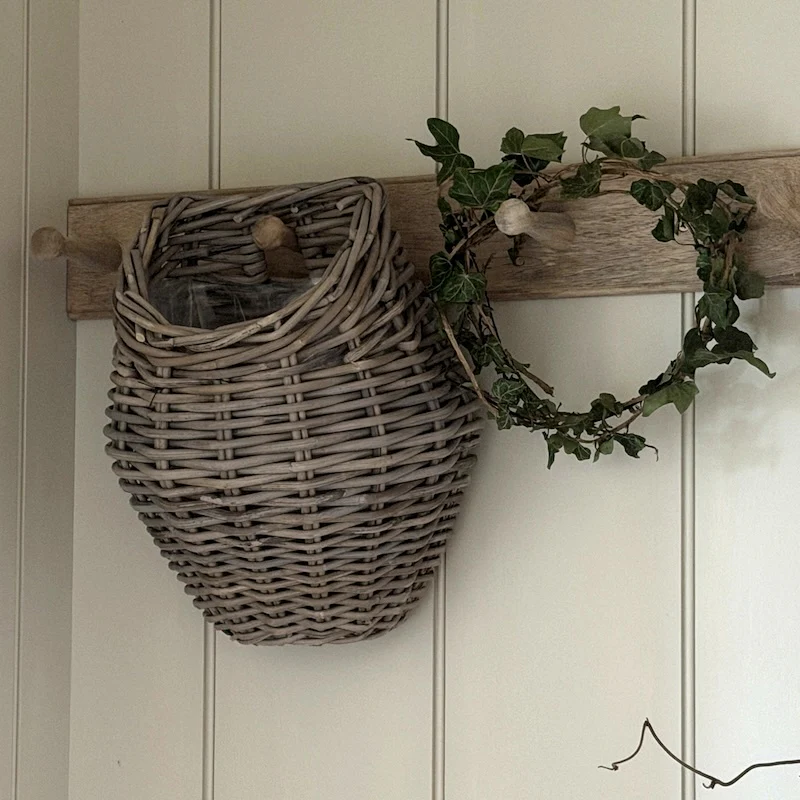Grey Kubu Rattan Droplet Wall Planter (Indoor / Outdoor)