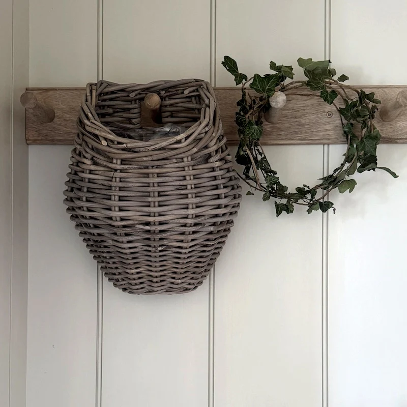 Grey Kubu Rattan Droplet Wall Planter (Indoor / Outdoor) - Image 2