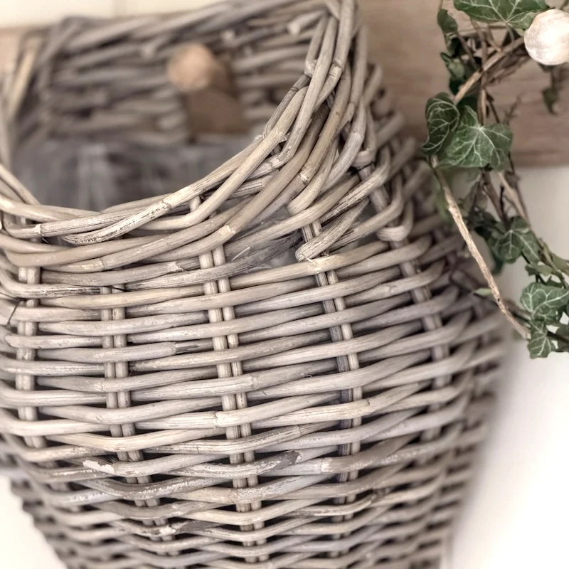 Grey Kubu Rattan Droplet Wall Planter (Indoor / Outdoor) - Image 3